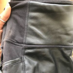 Athleta leather leggings worn once size M OBO